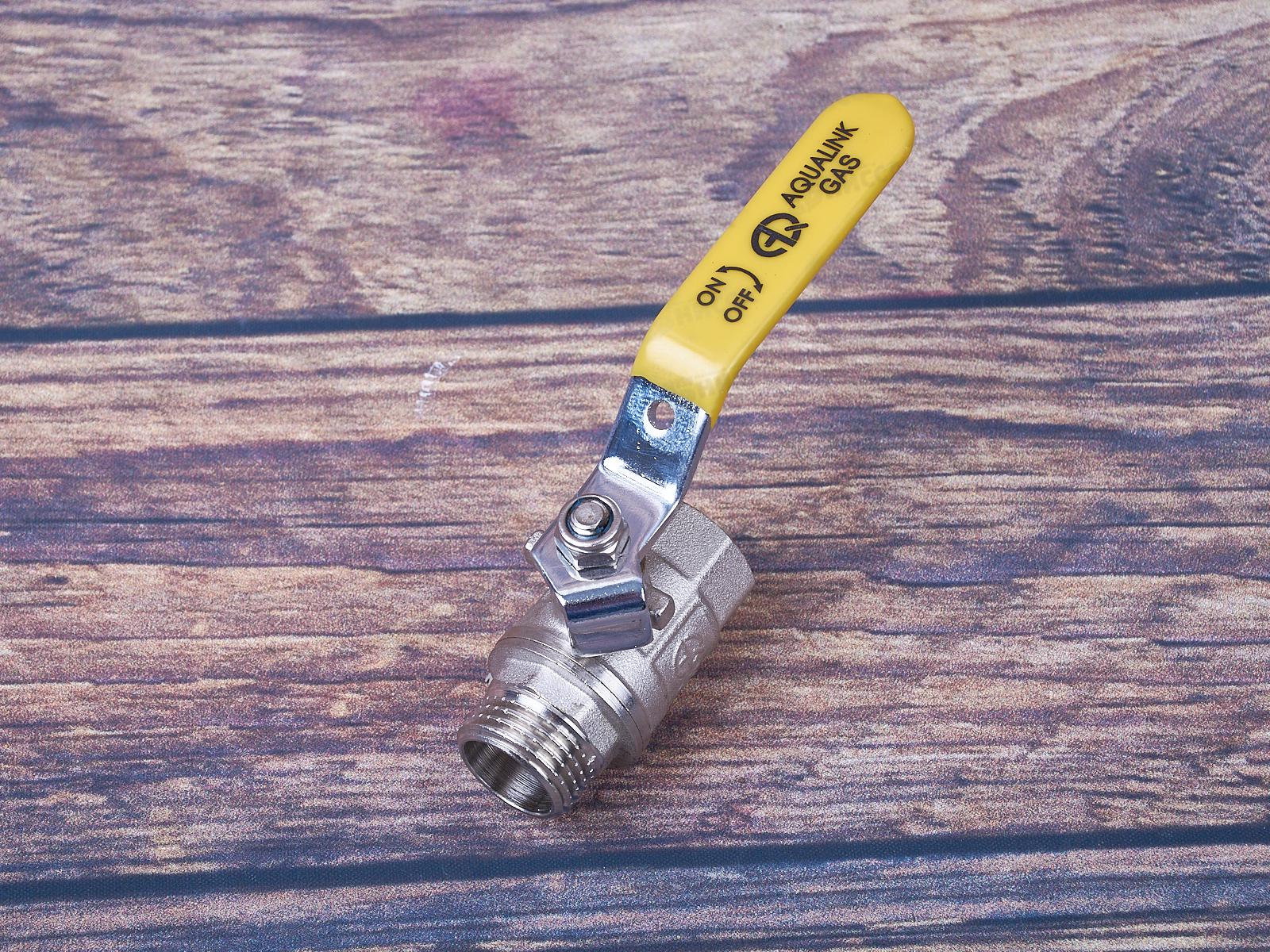 Кран шаровый для газа 1/2&quot внутрення/наружняя ручка Aqualink, 07104 *10/120