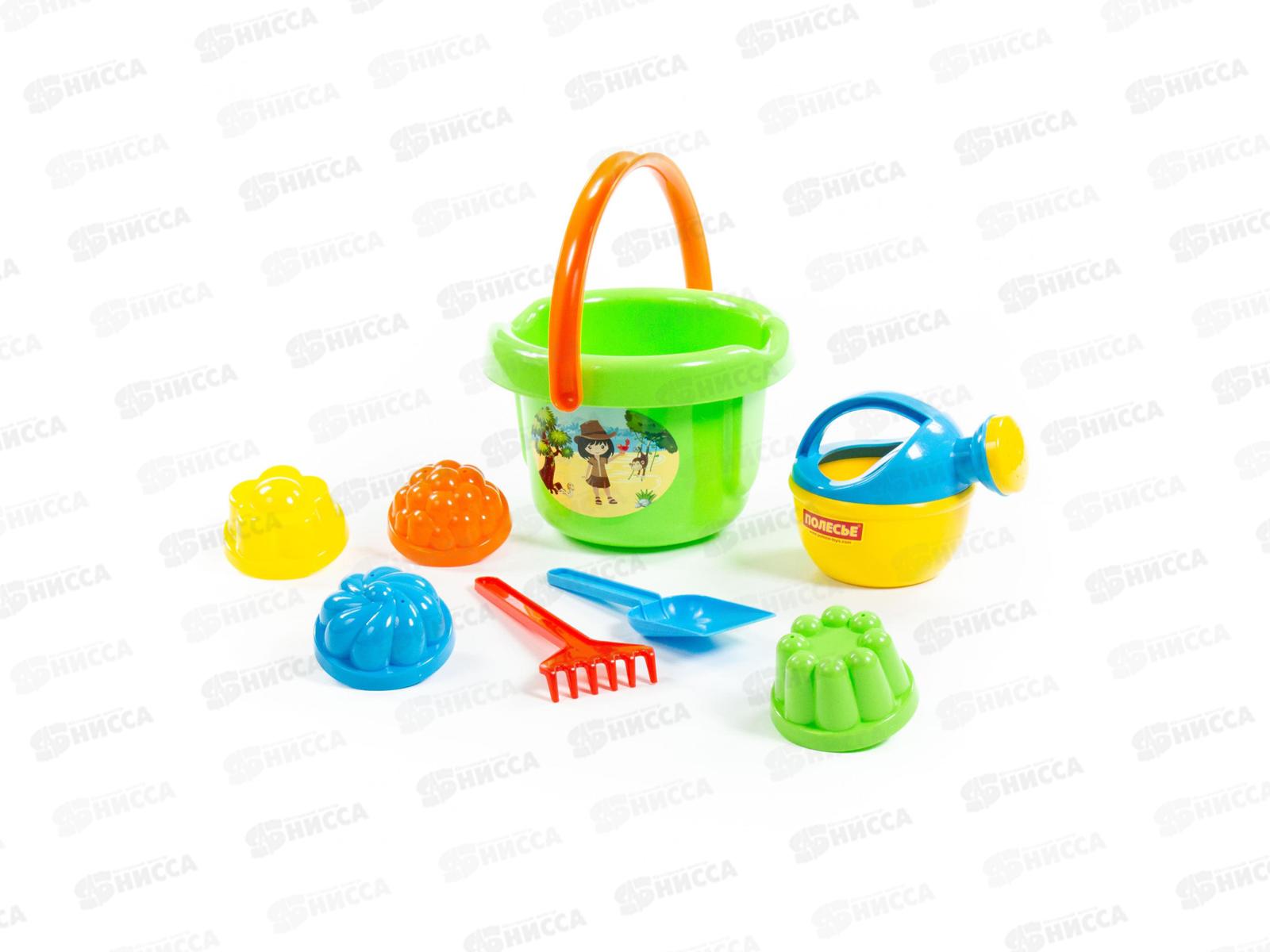 Набор песочный №209, 4405 (ведро большое+лопатка+грабельки+4формочки+лейка малая) *20