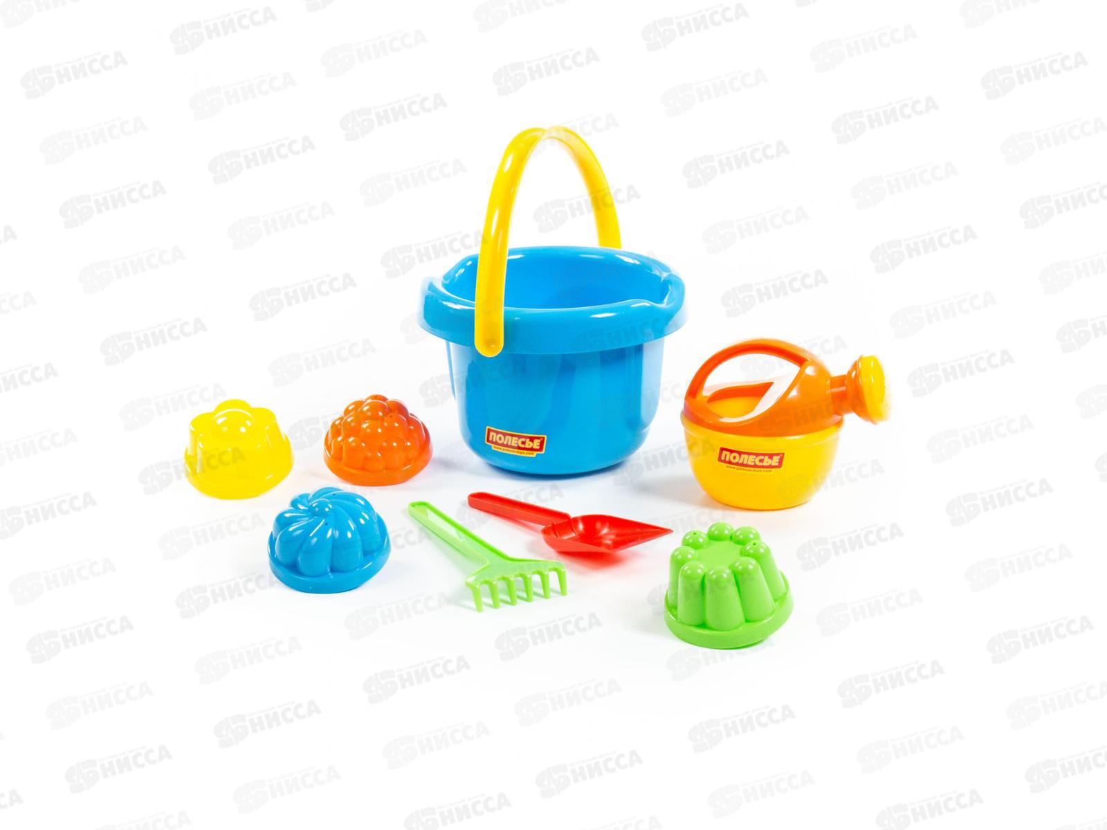 Набор песочный №209, 4405 (ведро большое+лопатка+грабельки+4формочки+лейка малая) *20