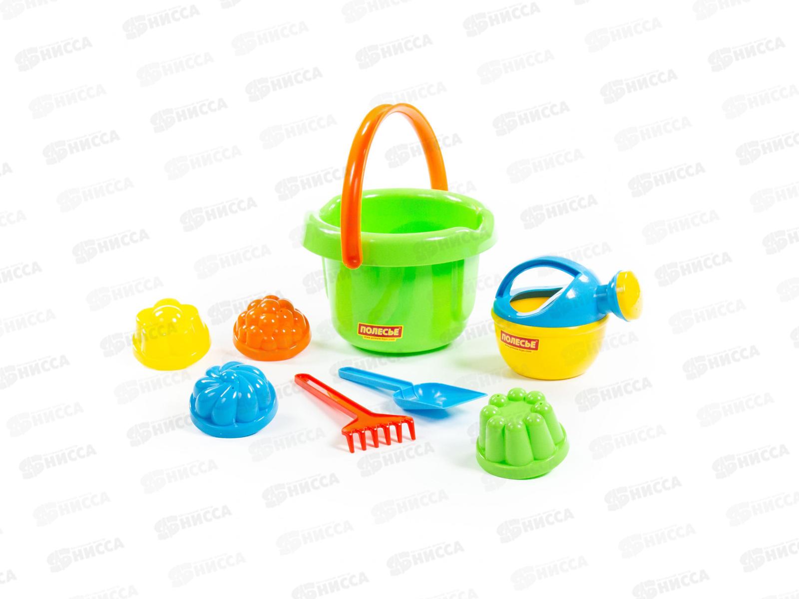 Набор песочный №209, 4405 (ведро большое+лопатка+грабельки+4формочки+лейка малая) *20
