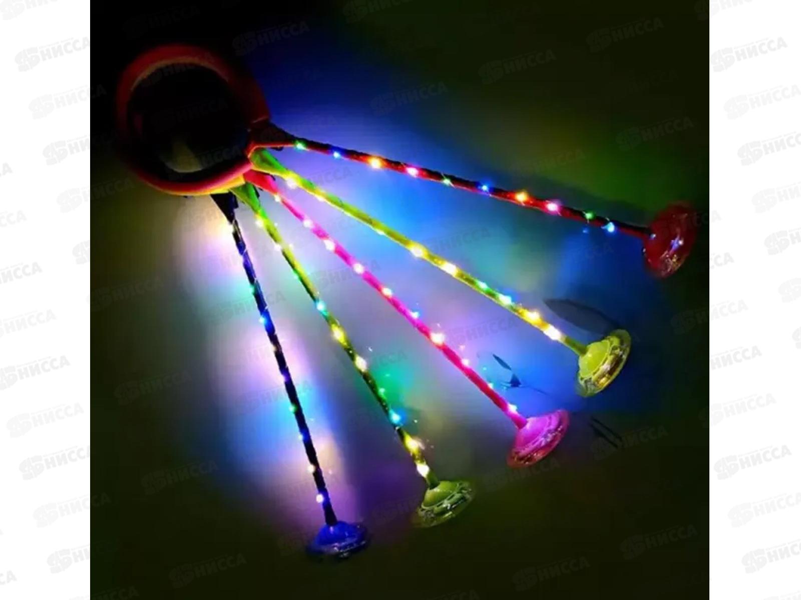 Нейроскакалка 63см (5 цветов PVC колёса и палка светятся.), 6193 *100