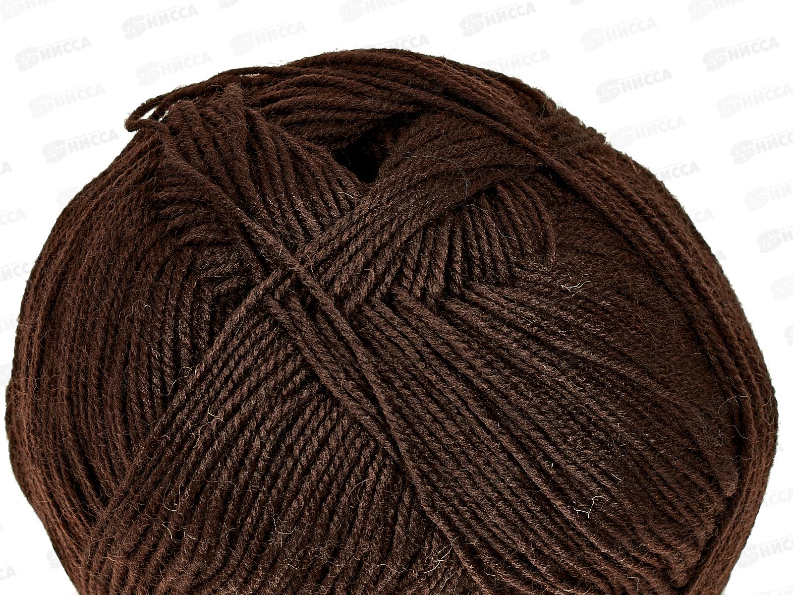 Пряжа Австралийский меринос Коричневый 251 100г400м  шерсть 95% акрил 5%
