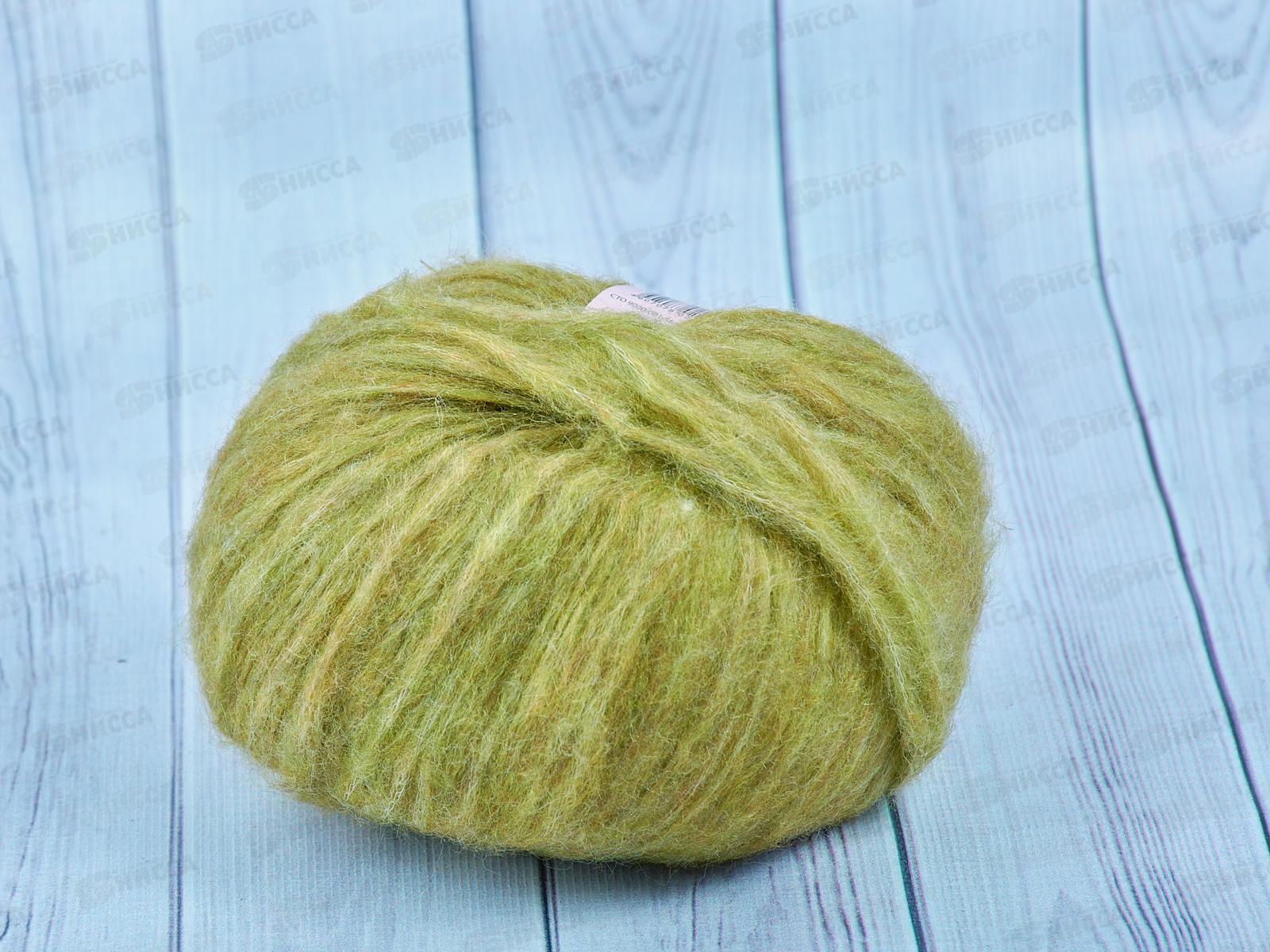 Пряжа Гламурная 33 Золотистая олива 50г175м  шерсть35% акр35% пол30%