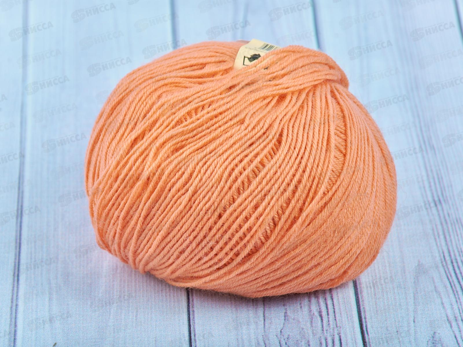 Пряжа Ласковое детство 186 Манго 50г шерсть50% акр50%