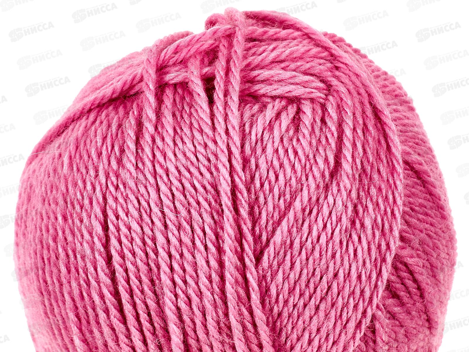 Пряжа Мериносовая 49 Фуксия 100г шерсть50% акр50%