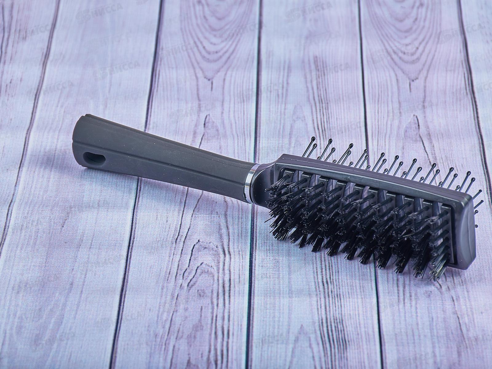 Расческа двухсторонняя с натуральной щетиной 22,6см 301-013