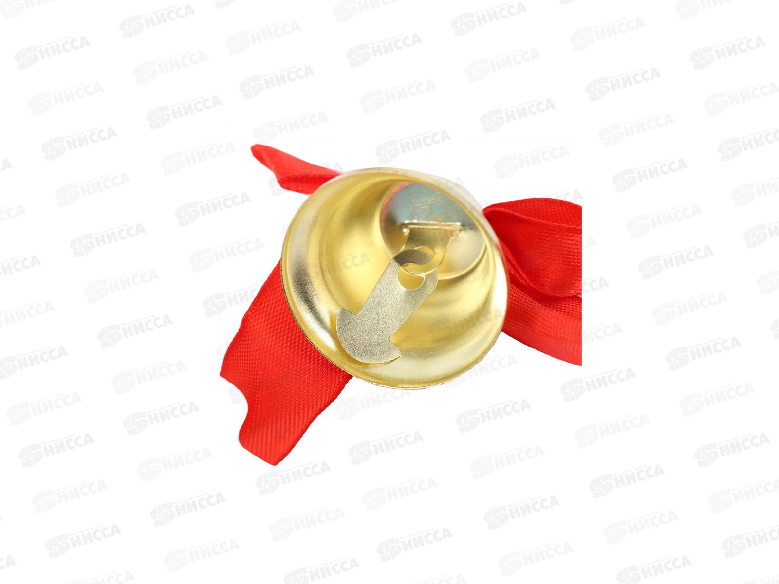 Колокольчик с бантом красный 3,6см 1979728