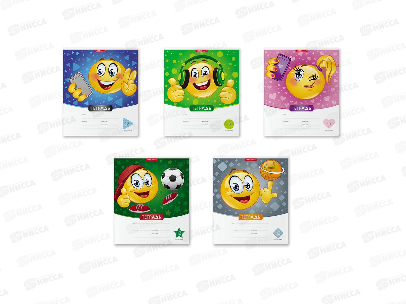 Тетрадь 12листов линия ПОЛИ Смайлики 48831 *10/280