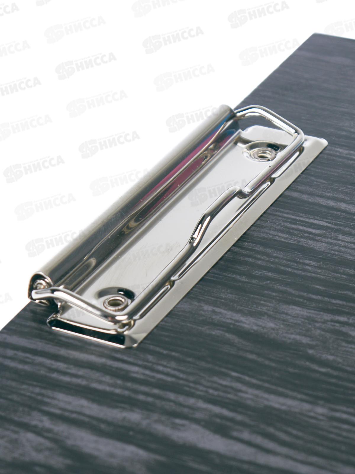 Планшет А4 СБ с зажимом черно-серое дерево 133 *32