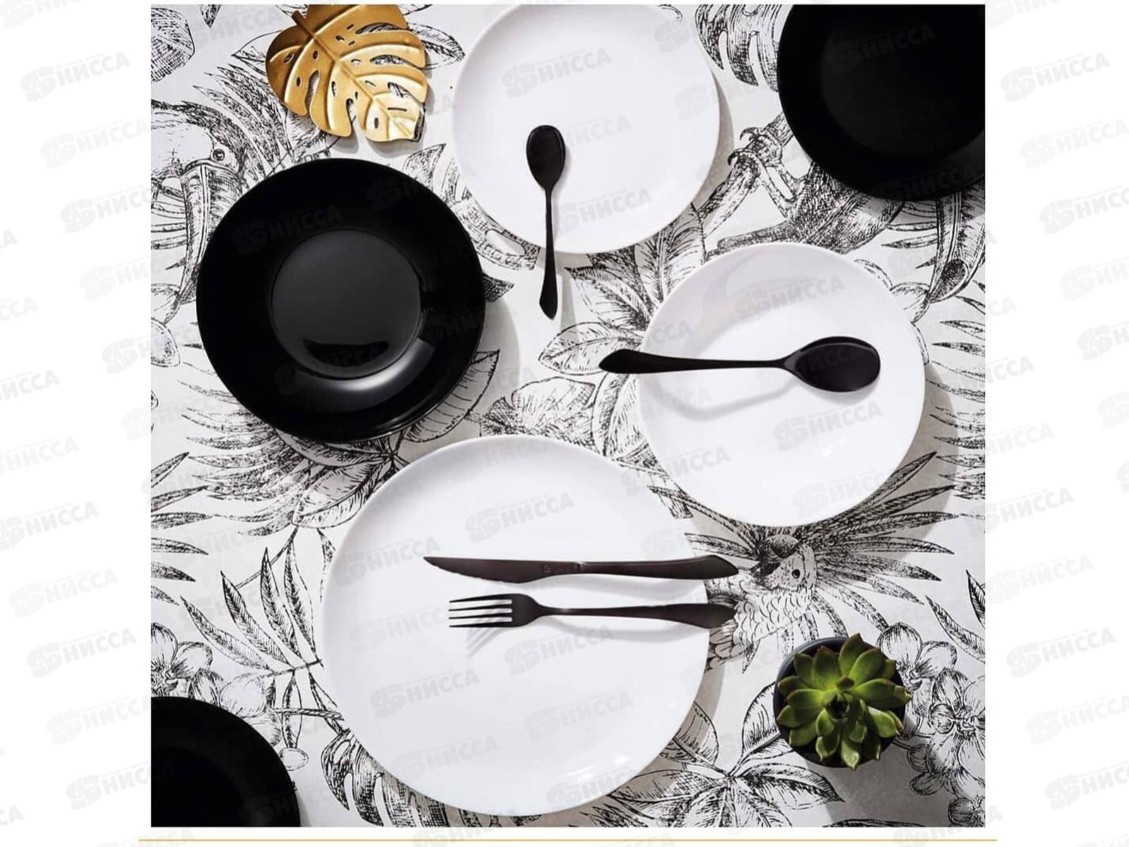Столовый набор 19 предметов Дивали черно-белый P4360