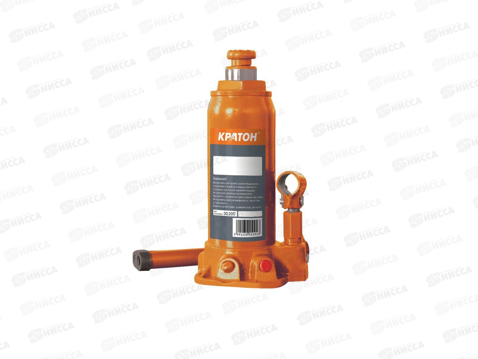 Домкрат гидравлический бутылочный12т, высота подъема 230-465мм, Кратон HBJ-12.0