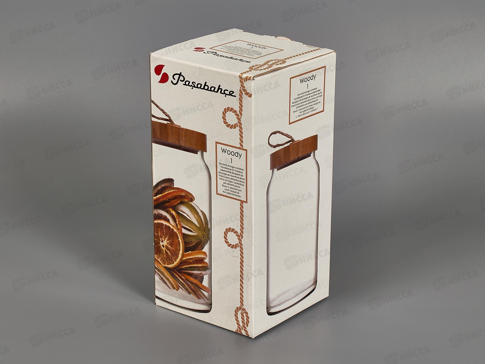 Банка Вуди с бамбук крышкой 1130мл 43593 *6