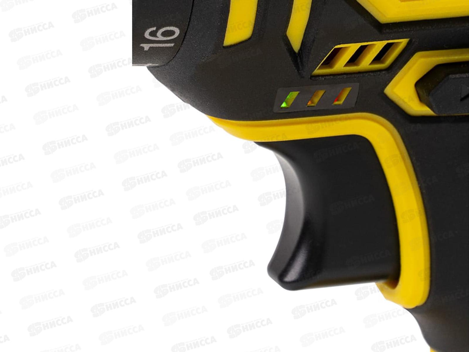 Дрель-шуруповерт аккумуляторный 16В, 0-400/0-1450 об/мин, Li-Ion 2Ач, дополнительный аккумулятор в комплекте, Kolner KCD 16-2L *10