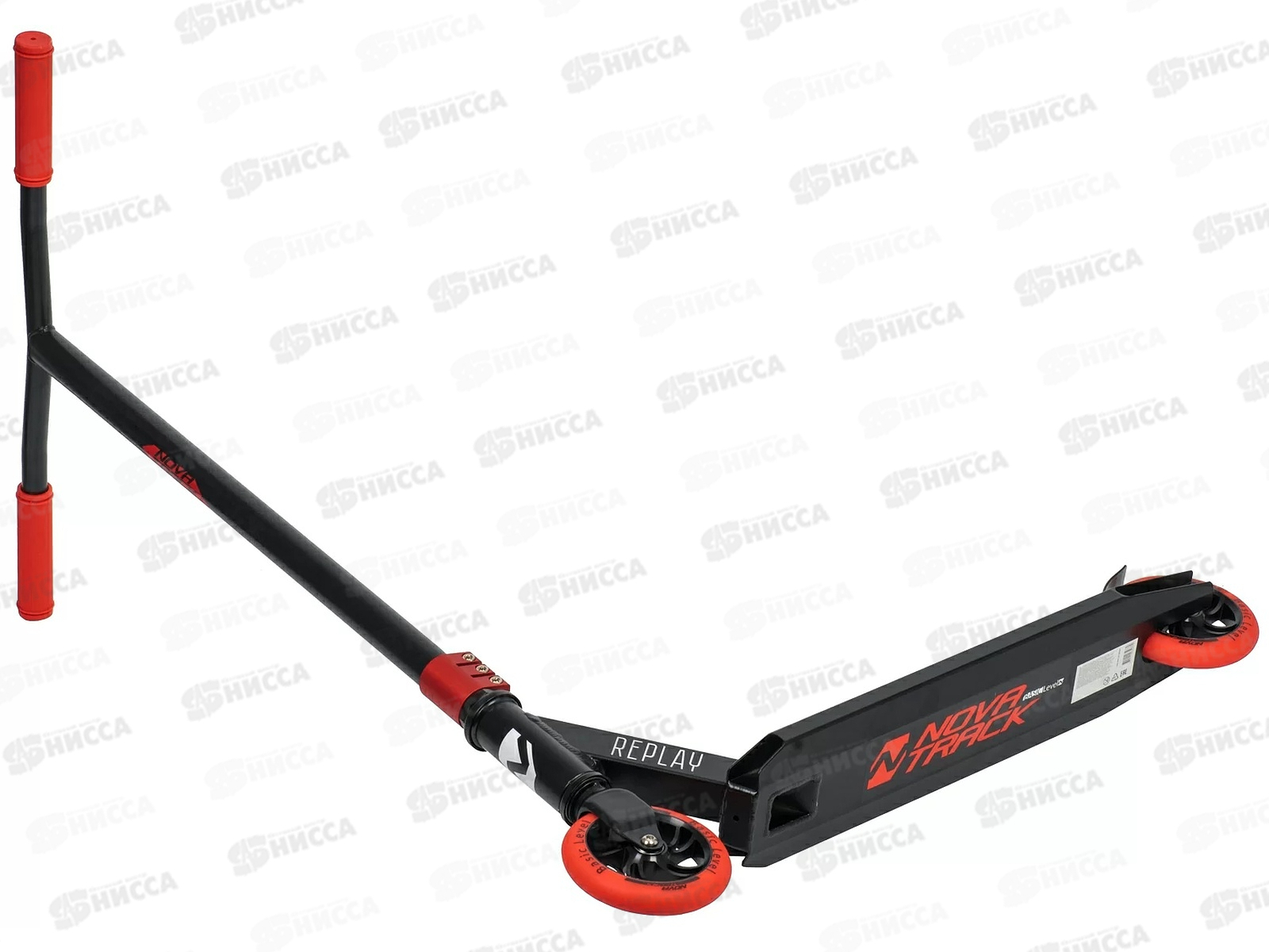 Самокат NOVATRACK REPLAY BL, черно-красный, 120А.REPLAY.BRD20