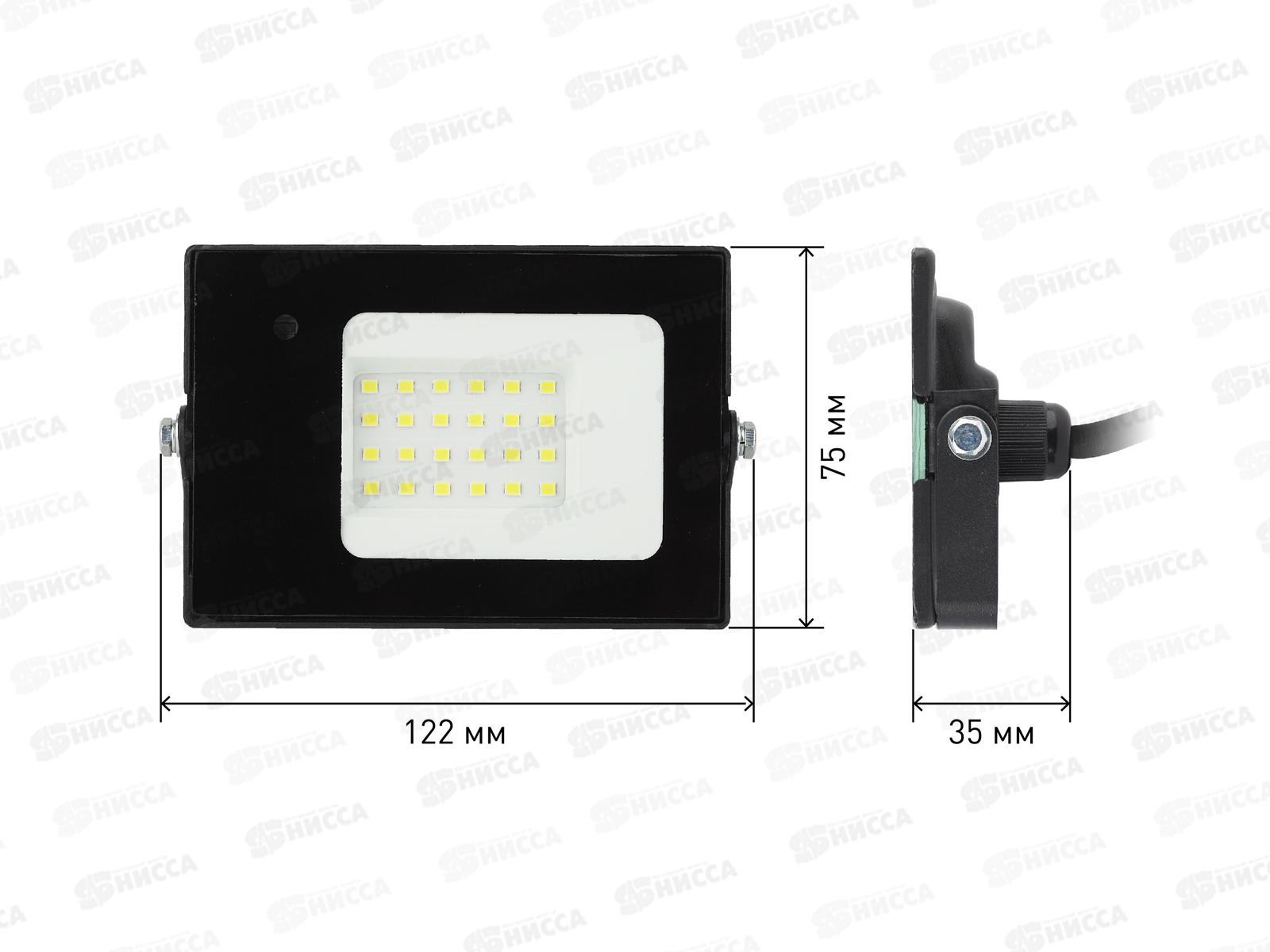Прожектор светодиодный ЭРА LPR-041-1-65K-020 20Вт 6500К 1400Лм датчик нерег