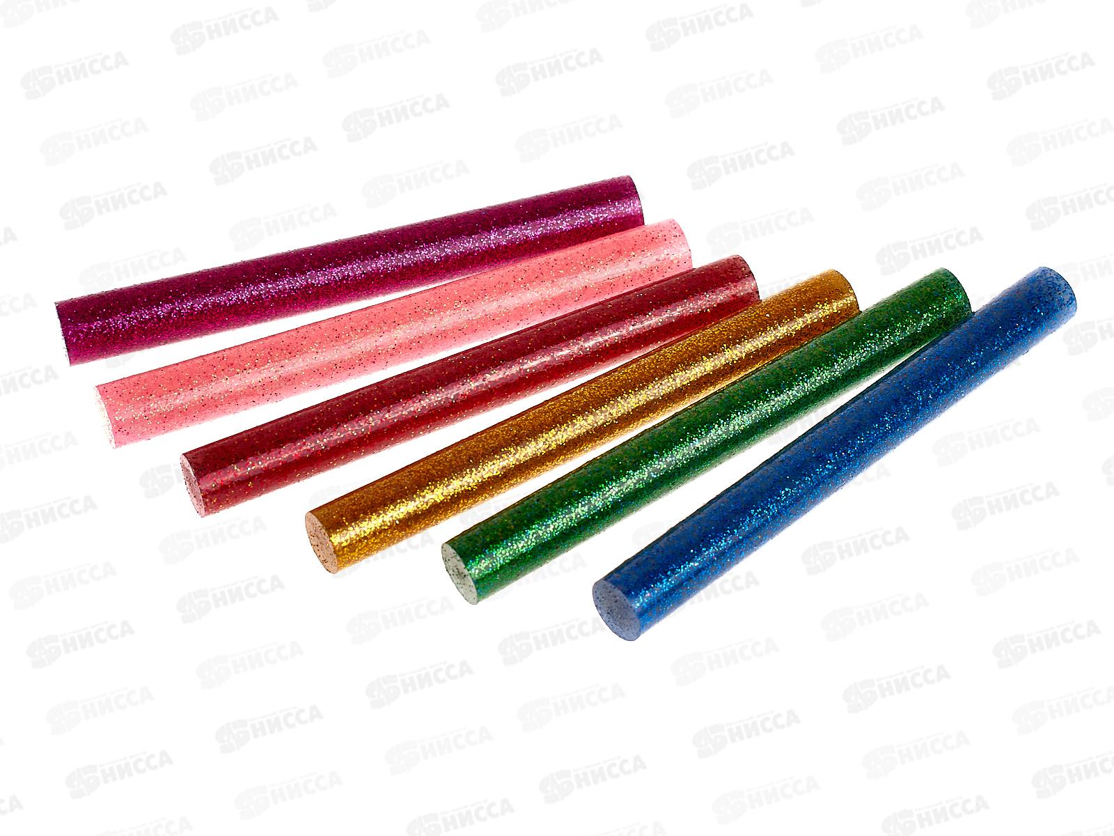 Клеевые стержни TDM 11мм х 100мм, 6шт цветные с блестками, Алмаз 0519 *140