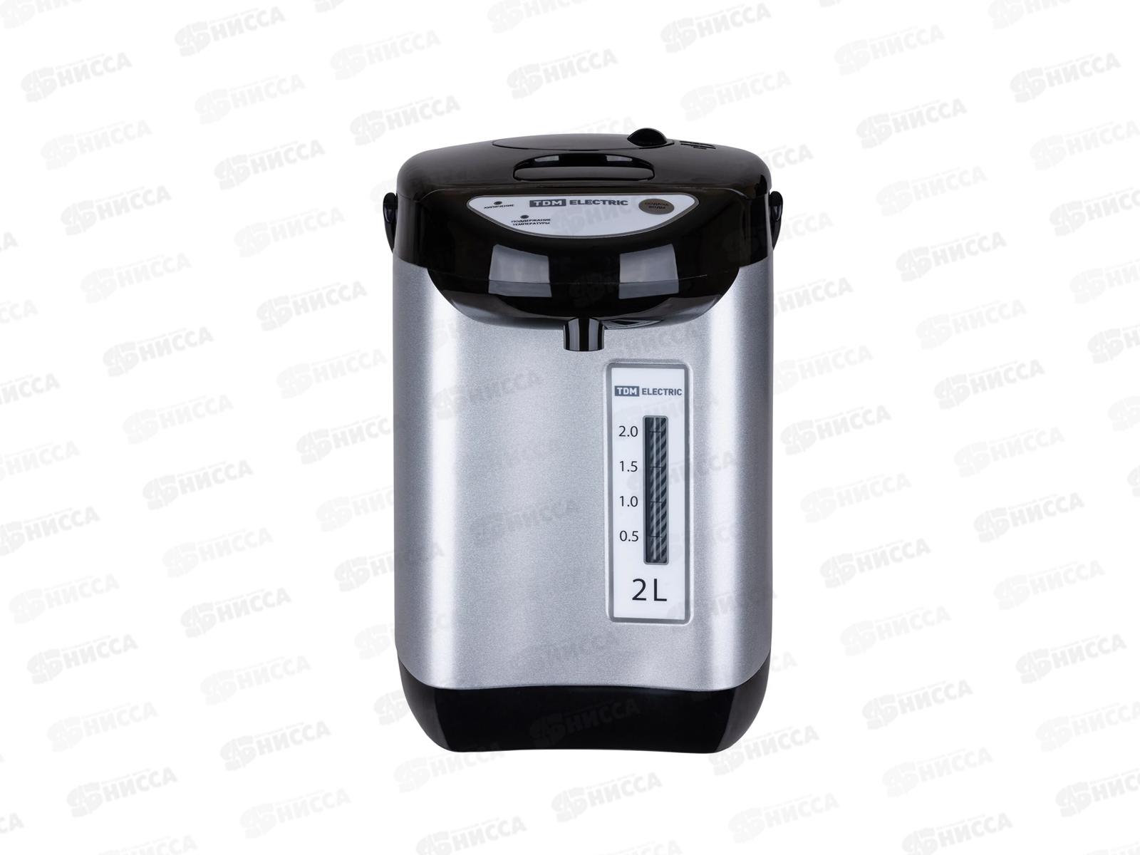 Термопот TDM &quotТермо 2&quot металл, 2л, 750Вт, стальной, 0002