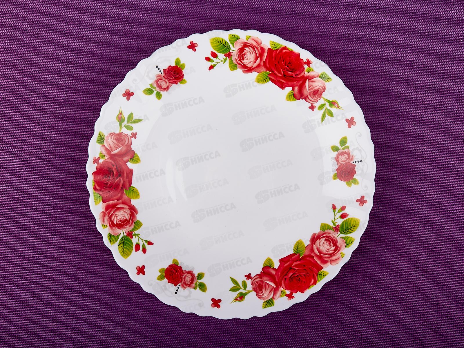 Тарелка мелкая,волнистый край, 22,5см Алые розы 1039015