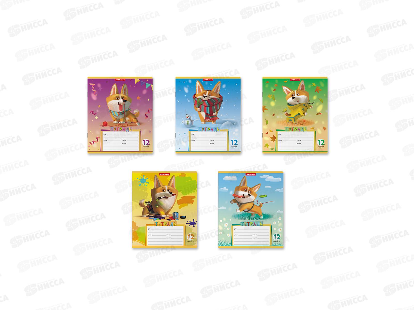 Тетрадь 12листов линия ПОЛИ Корги 51408 *10/280