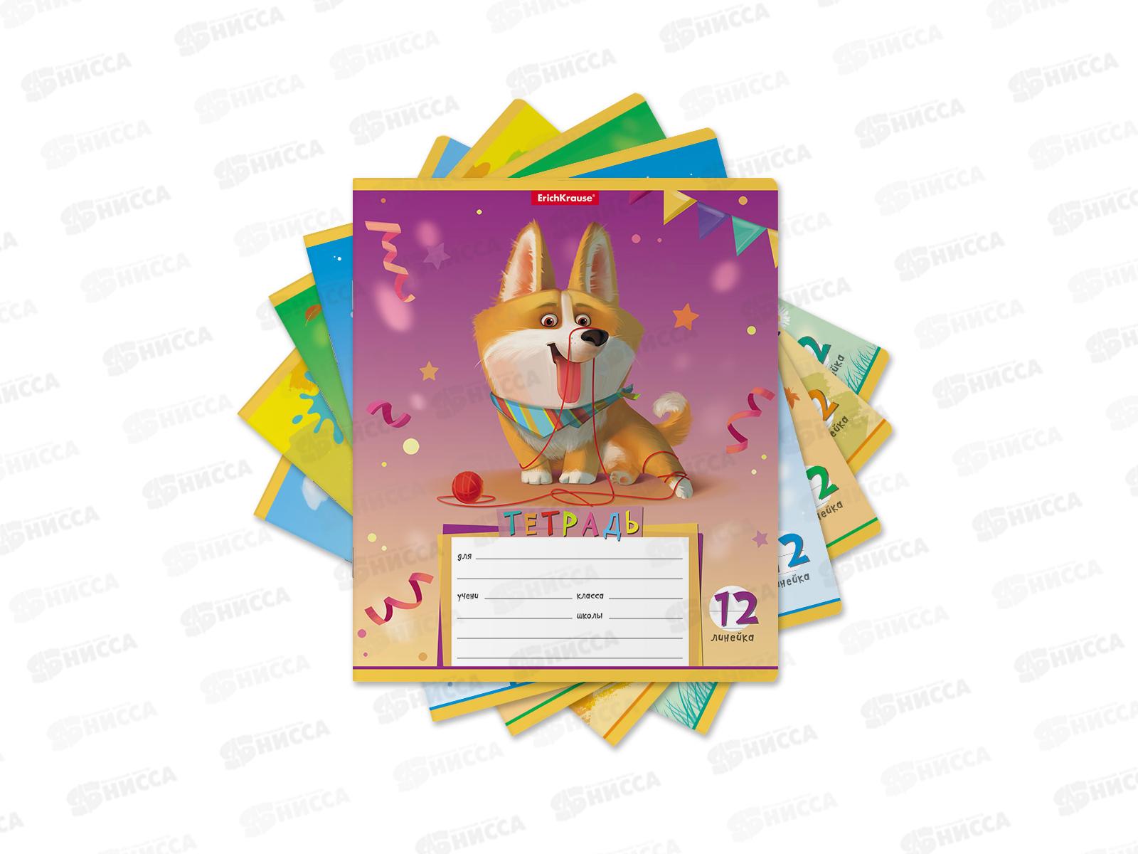 Тетрадь 12листов линия ПОЛИ Корги 51408 *10/280