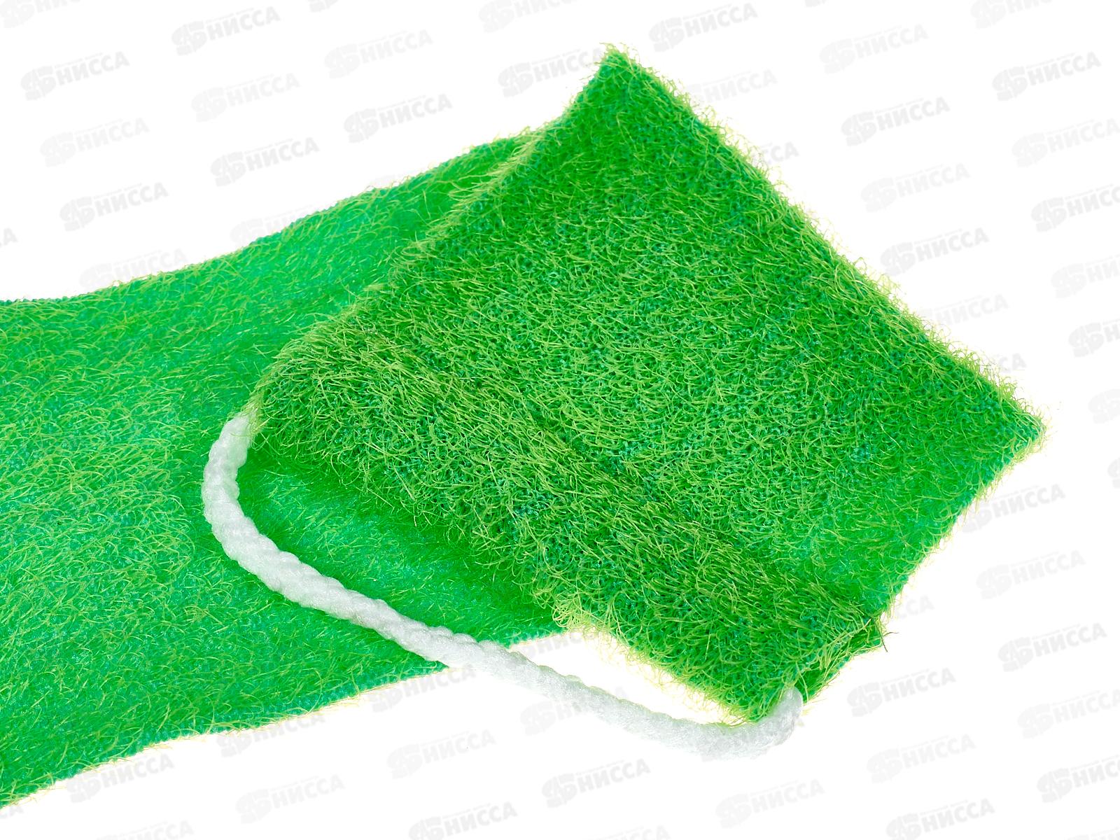 Мочалка с веревочными ручками полимер 9*58см (035666)  Ж