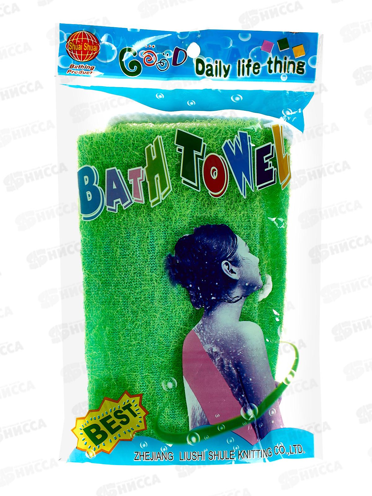 Мочалка с веревочными ручками полимер 9*58см (035666)  Ж