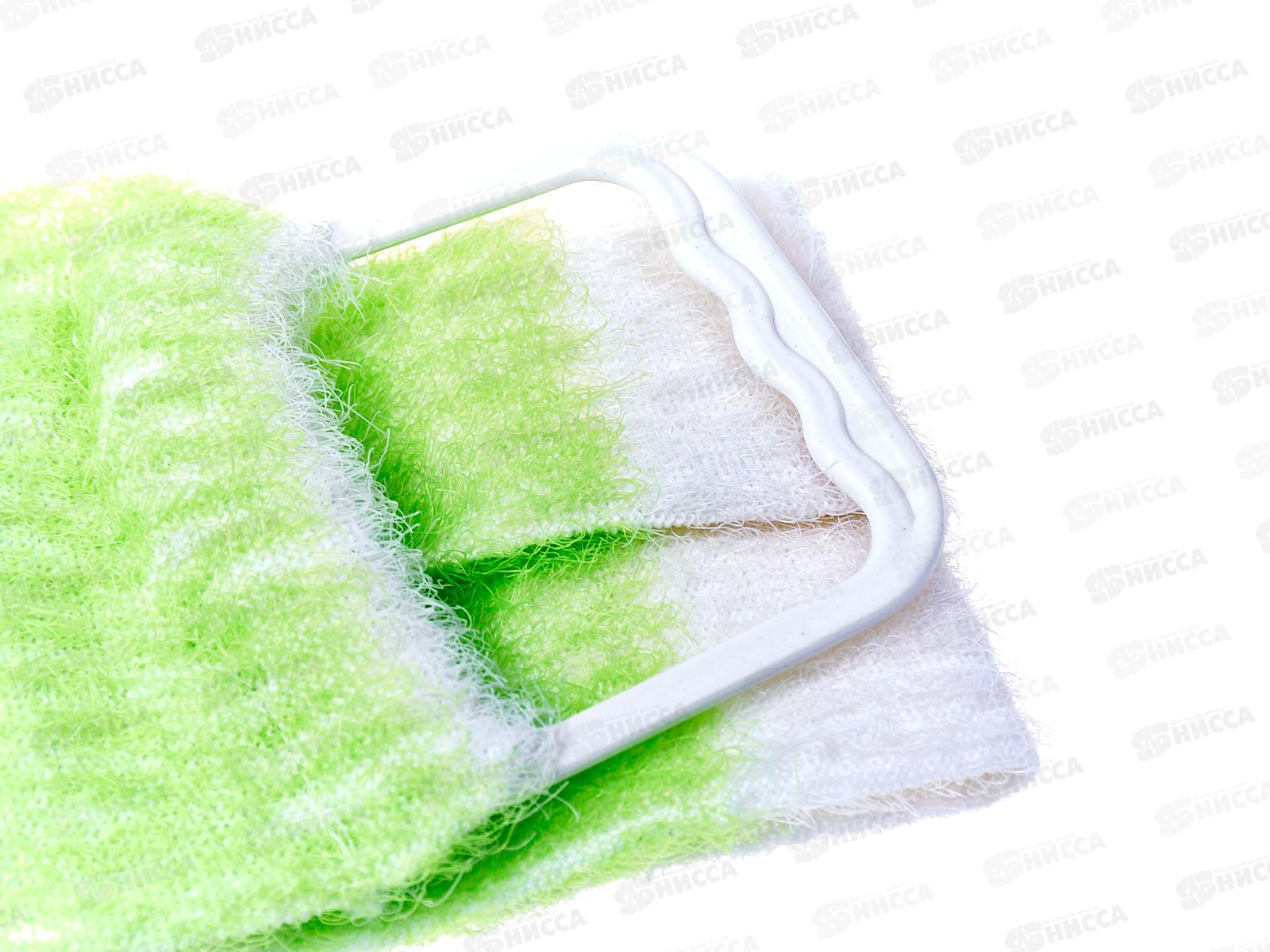 Мочалка с пластиковыми ручками полимер 10*55см (035663)  Ж