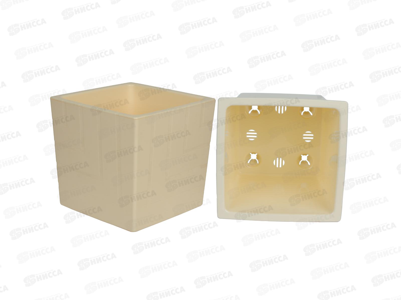 Горшок для цветов Квадро 1,2л Ванильный (с вкладкой) *16