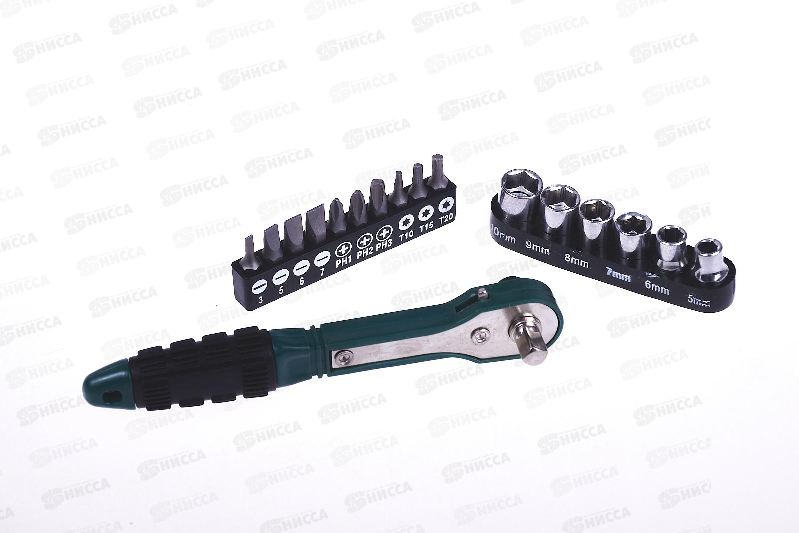 Набор головок и бит с ключом-трещотка 17пр. REXANT 12-6070