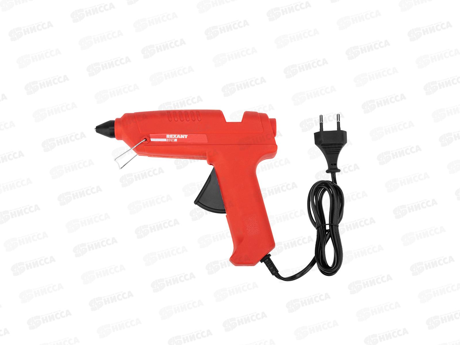 Пистолет клеевой REXANT, 100Вт, 11мм без кнопки, блистер, 12-0105