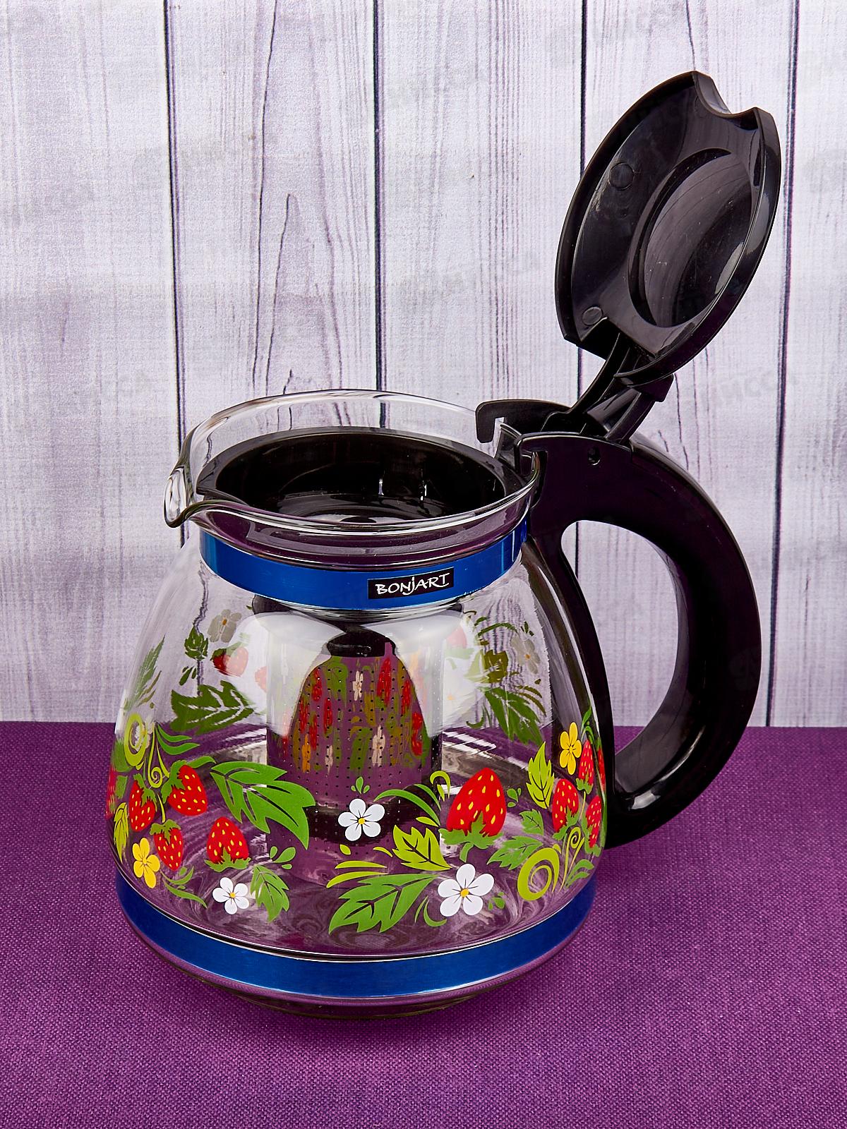 Чайник заварочный 1500мл стекло деколь металлический фильтр 3175 *18