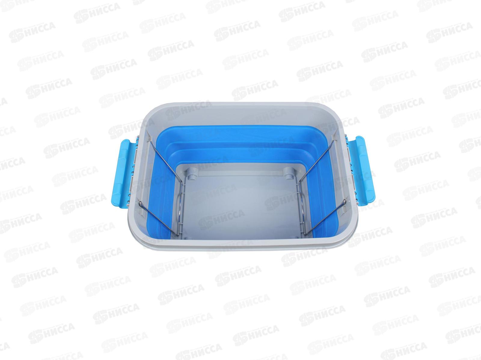 Корзина складная на колесах с крышкой 30л синий TD 0637 *5