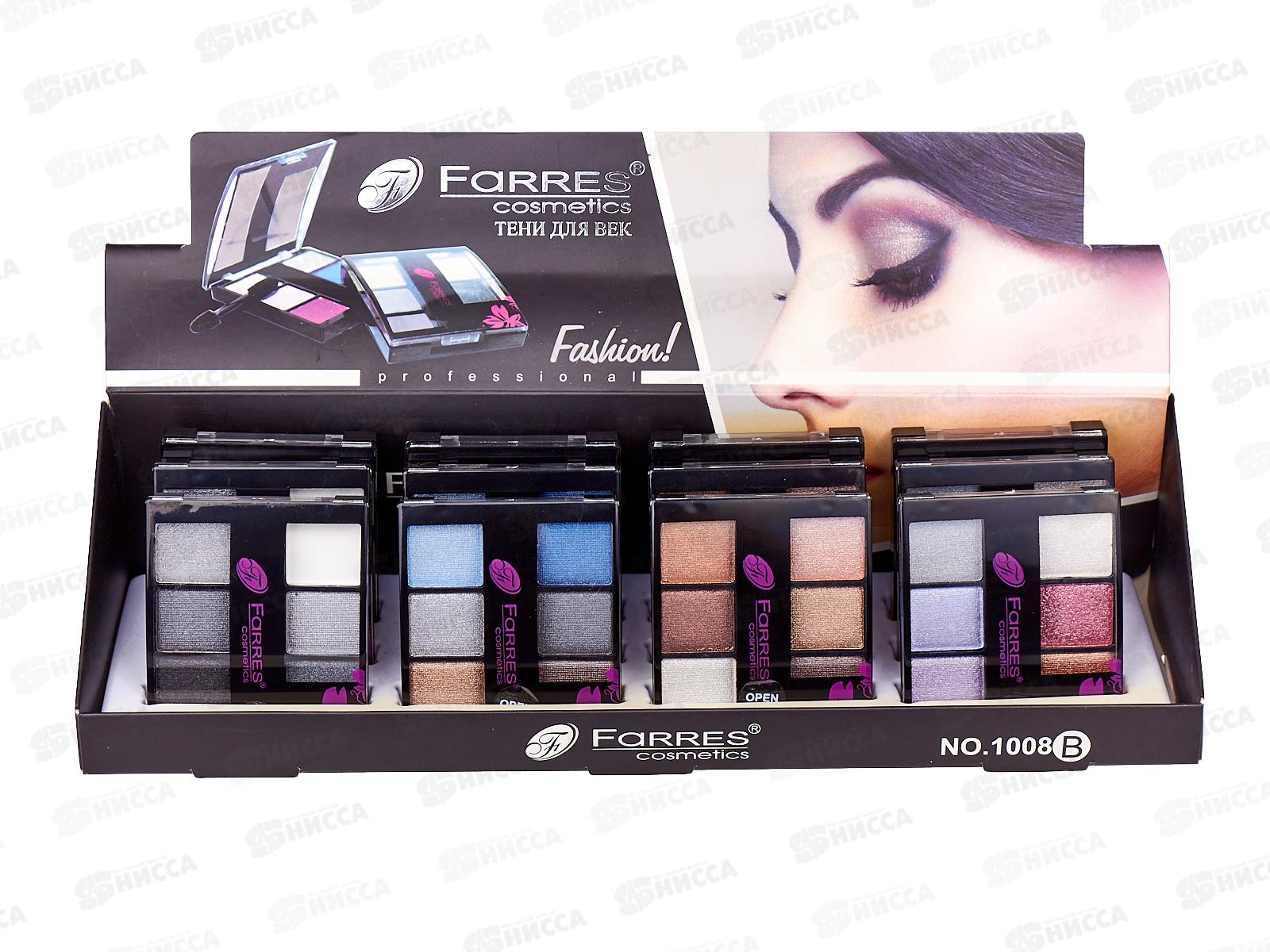 Farres Тени для век 1008B 6цветов перламутровые *12