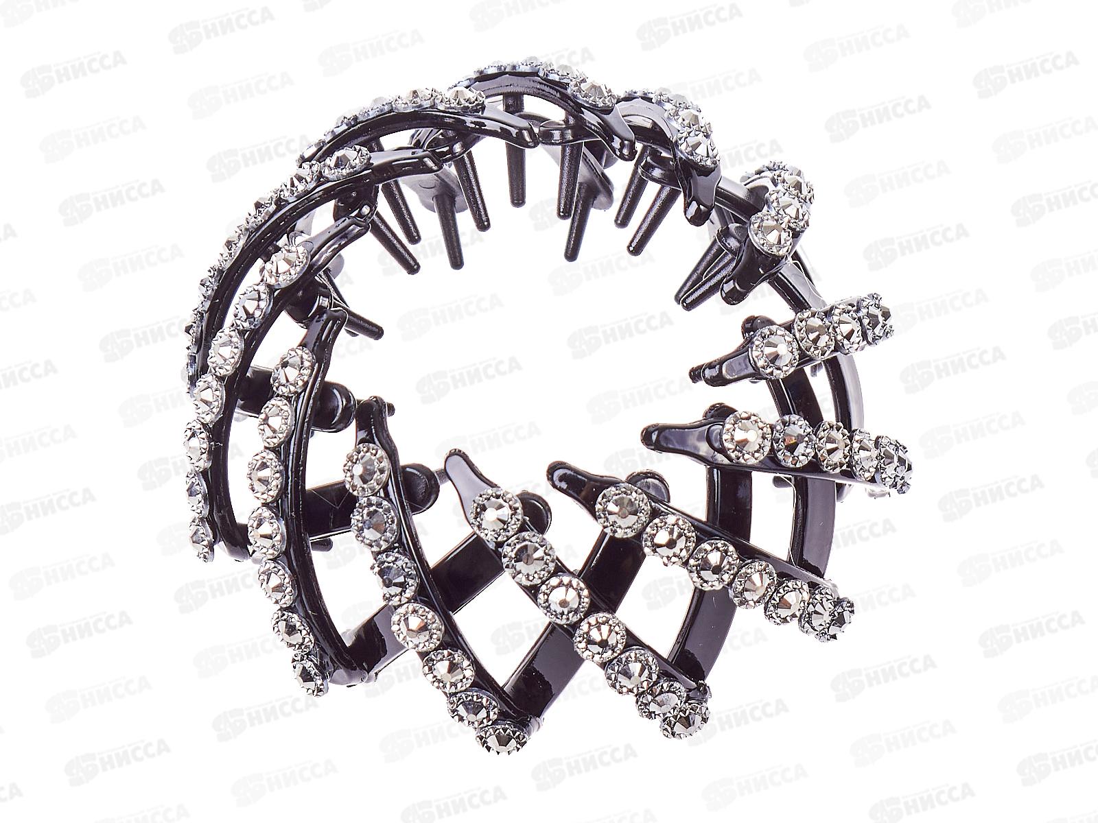 Сетка-краб пластик для волос со стразами 5см. №17