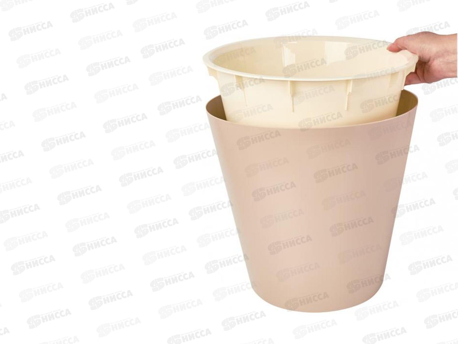 Горшок для цветов London 320мм 15.7л на колесиках молочный шоколад ING6207