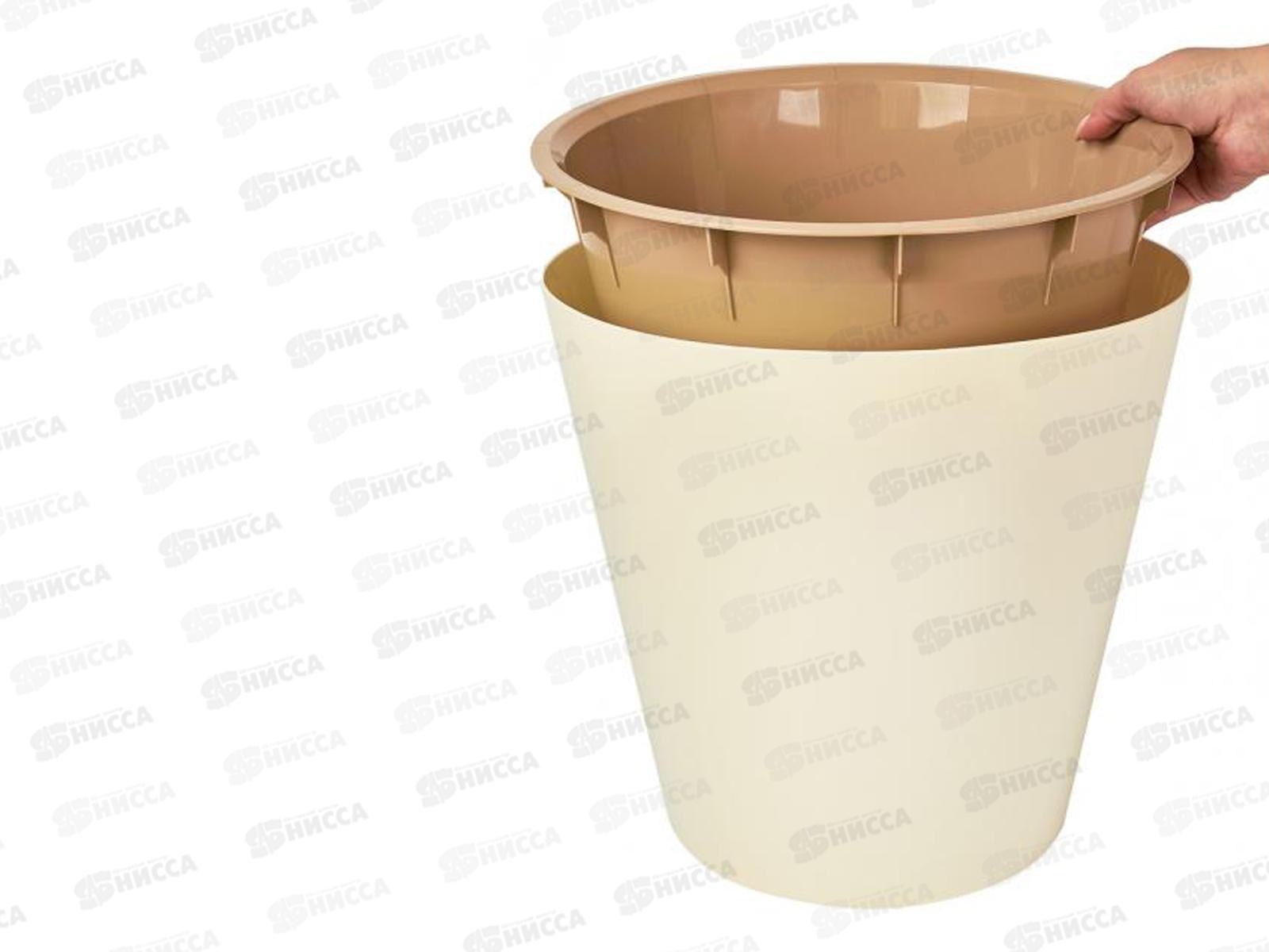 Горшок для цветов London 320мм 15.7л на колесиках Сливочный ING6207