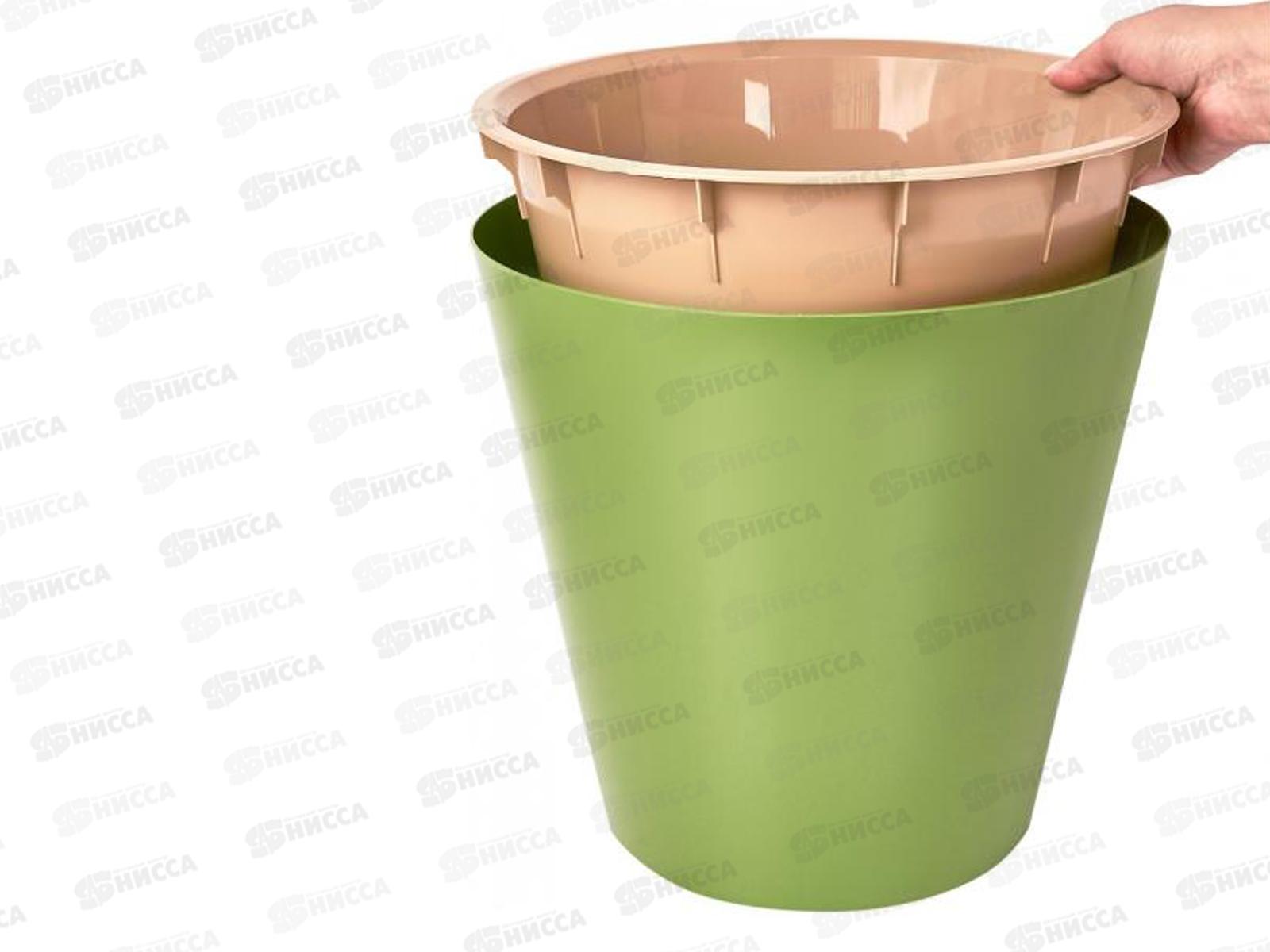 Горшок для цветов London 320мм 15.7л на колесиках Оливковый ING6207