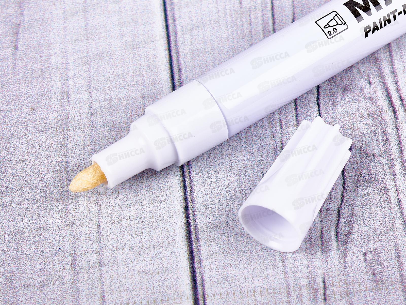 Маркер-краска MAZARI Prime 2мм, бел, M-5043-80*12/144