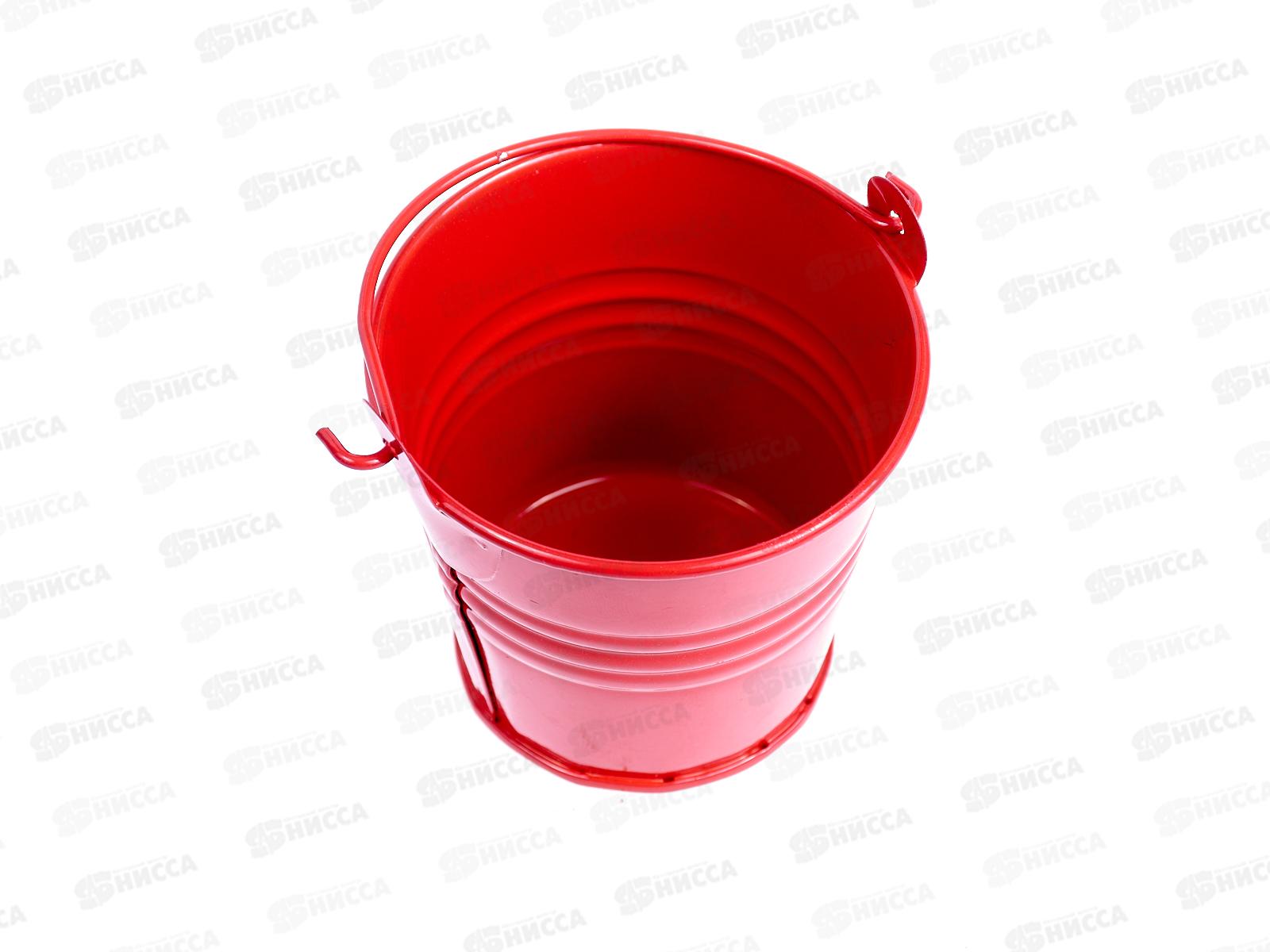 Ведерко на фаркоп 7,5*7см красное металлическое (045931)  Ж