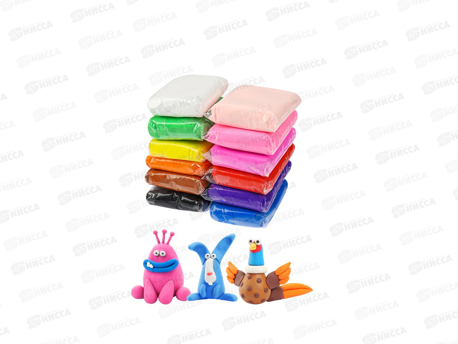 Масса для лепки. Легкий пластилин, 12 цветов, НД-1795  *160