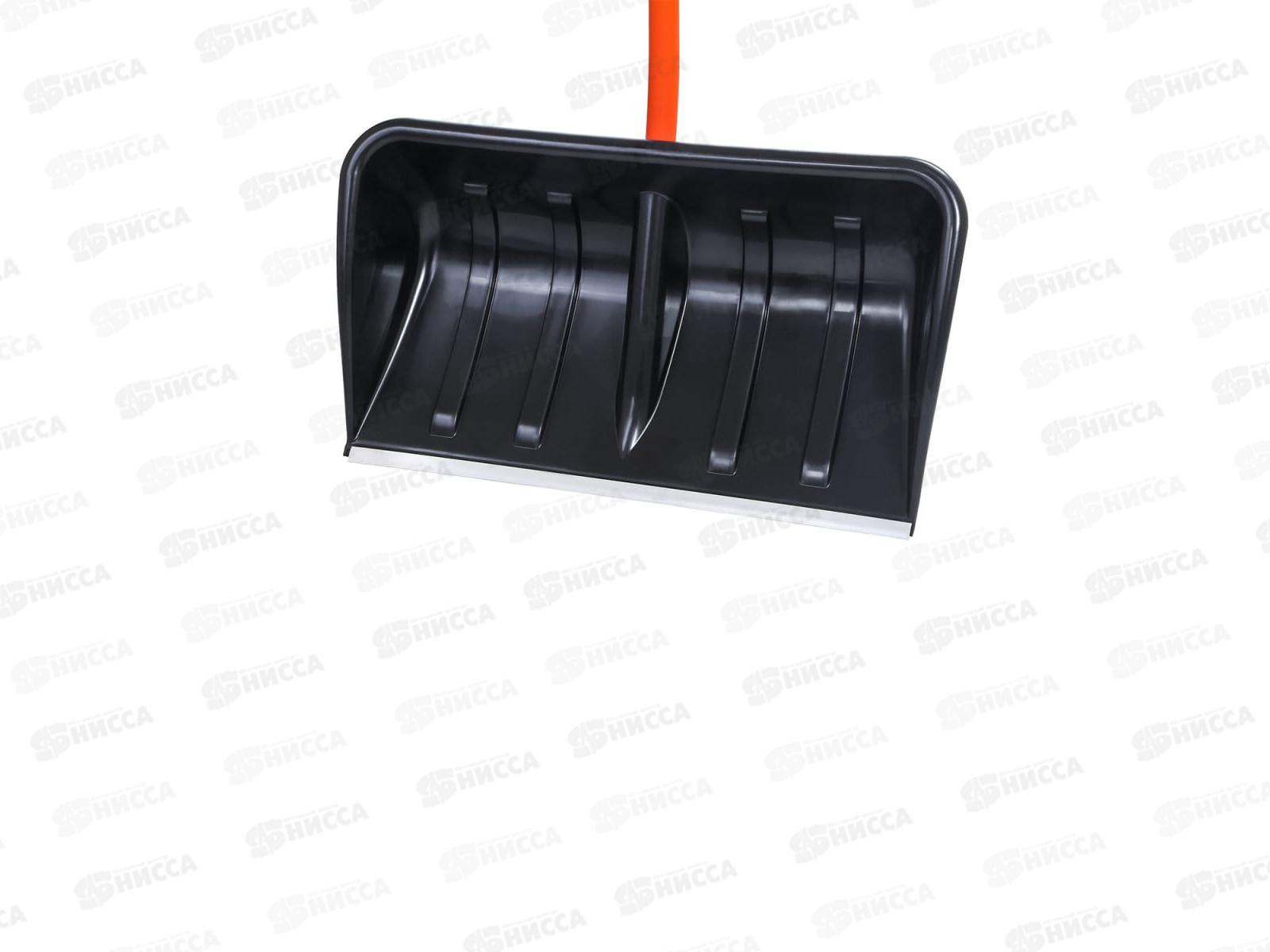 Лопата скрепер для снега ЦИКЛ Ратник с Т-образной ручкой и ручкой силы с черенком (требуется сборка)