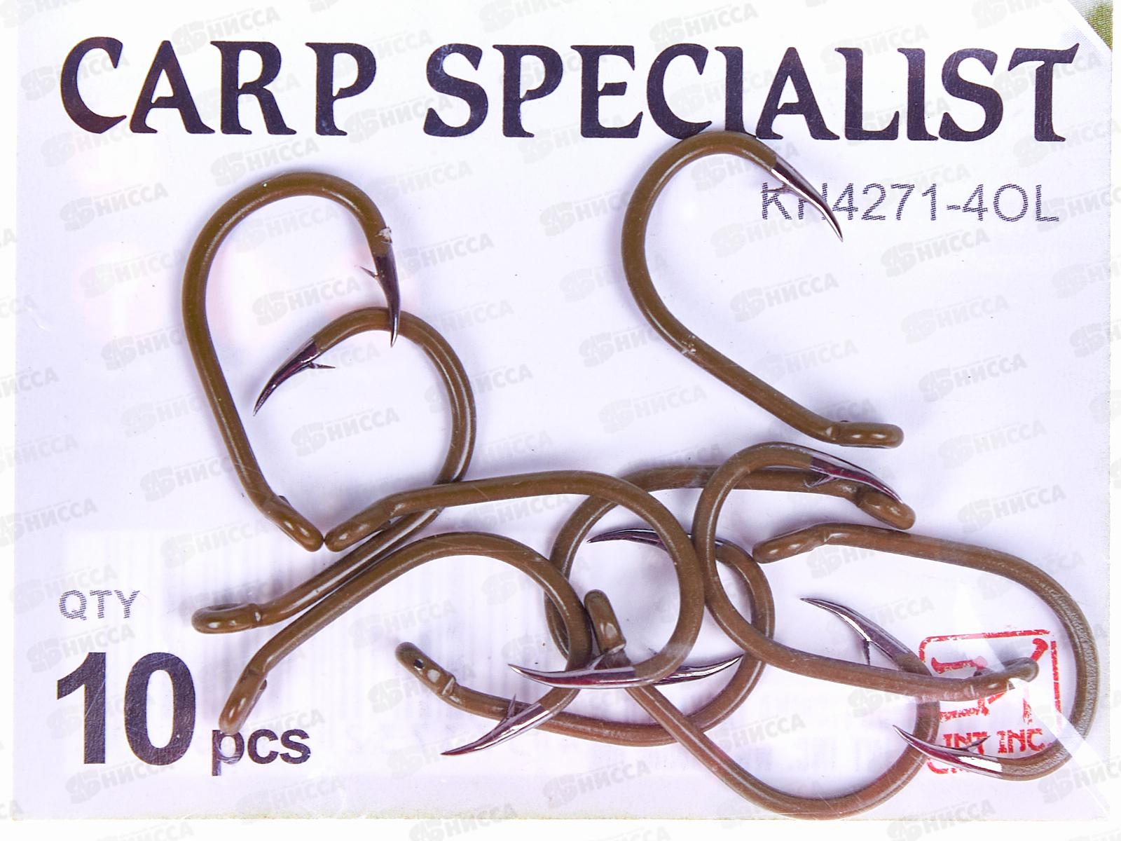 Крючок KOI &quotCARP SPECIALIST&quot р.4 (INT), цвет OL, карповый (10шт) КН4271-4OL