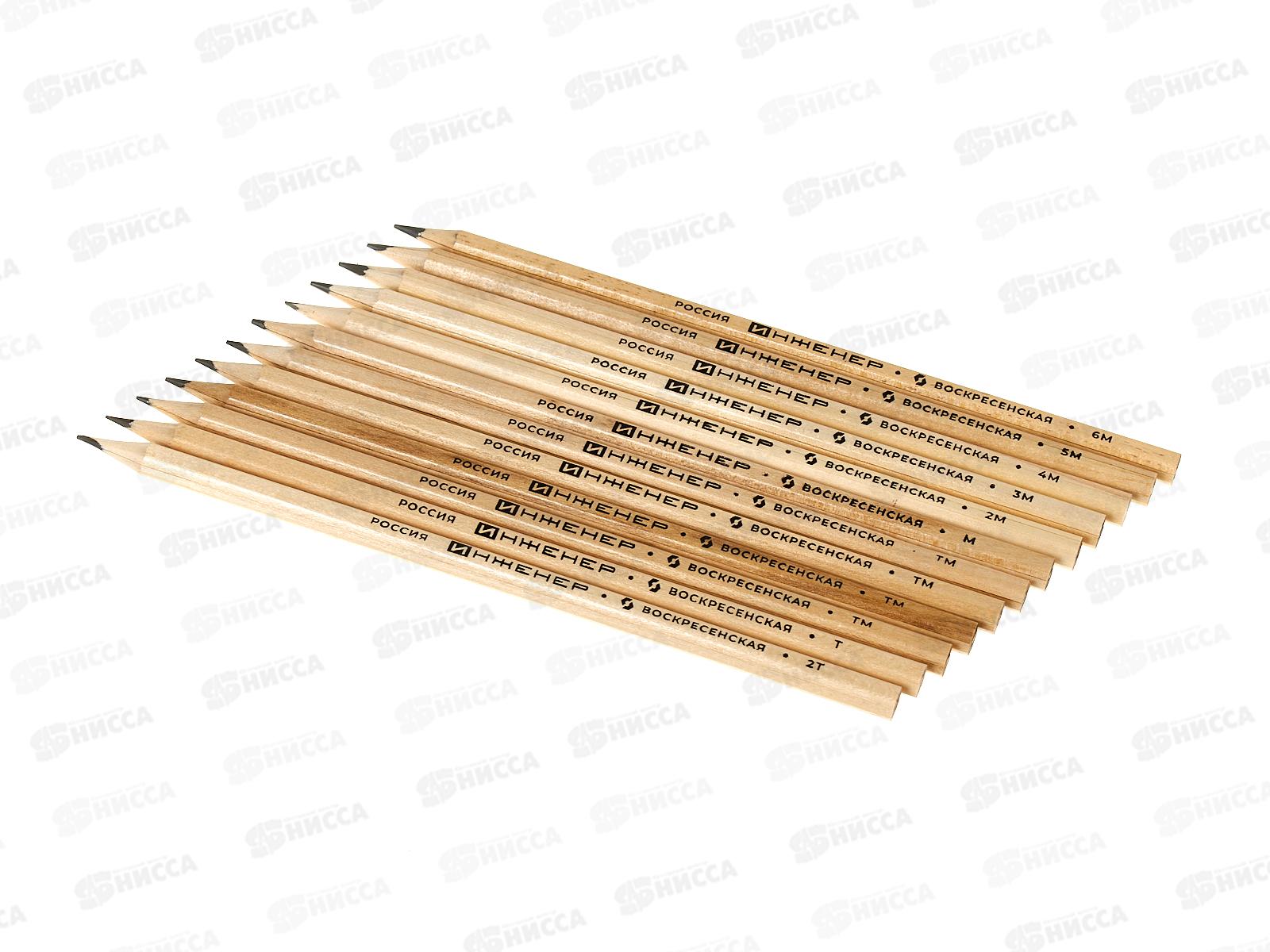 Карандаш чернографитный  ВКФ &quotИнженер&quot 12шт., ассорти,  12P-1240*8/48