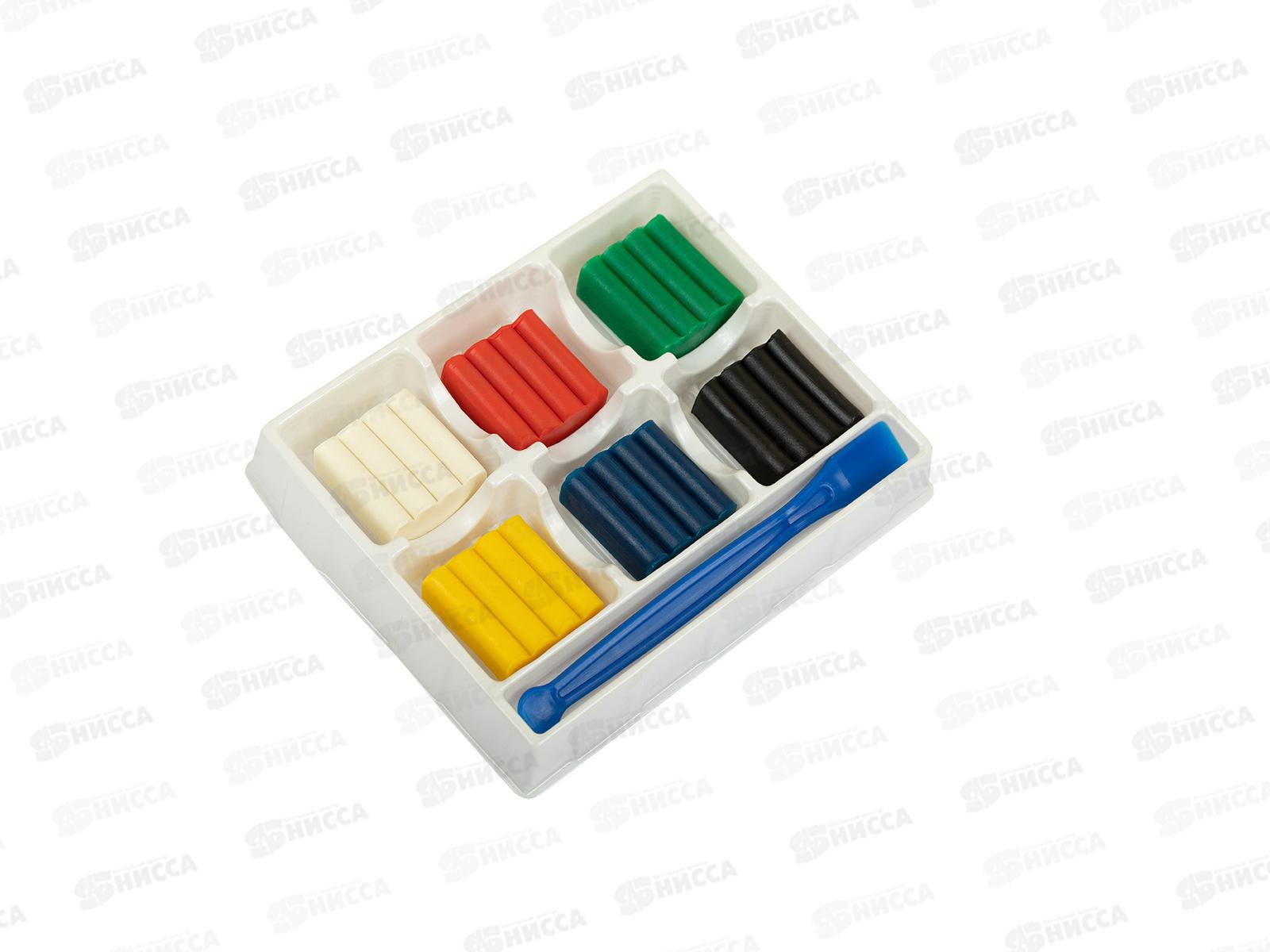 Пластилин  6цветов  72г &quotЛео&quot Расти, восковой картонная упаковка  LMCW-0106 *36