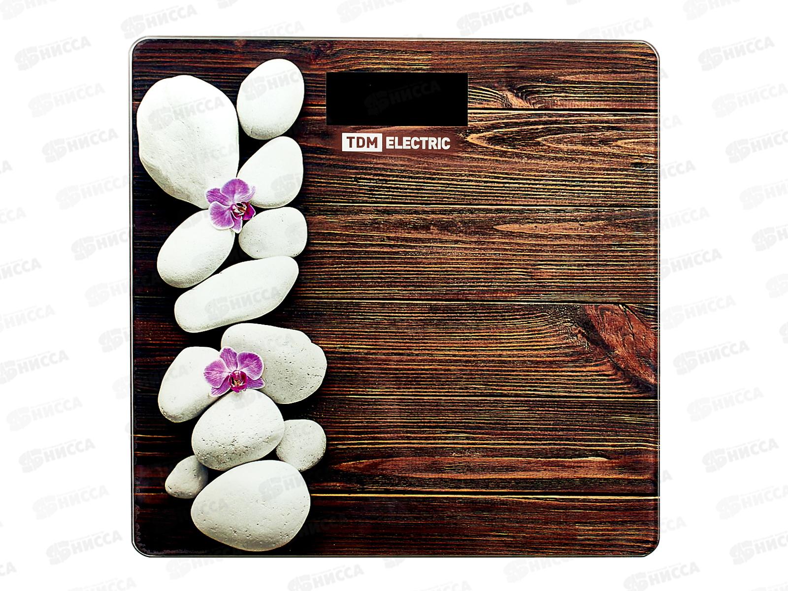 Весы напольные TDM &quotСпа&quot, стекло, деление 0,01кг, макс. 180кг, 0004