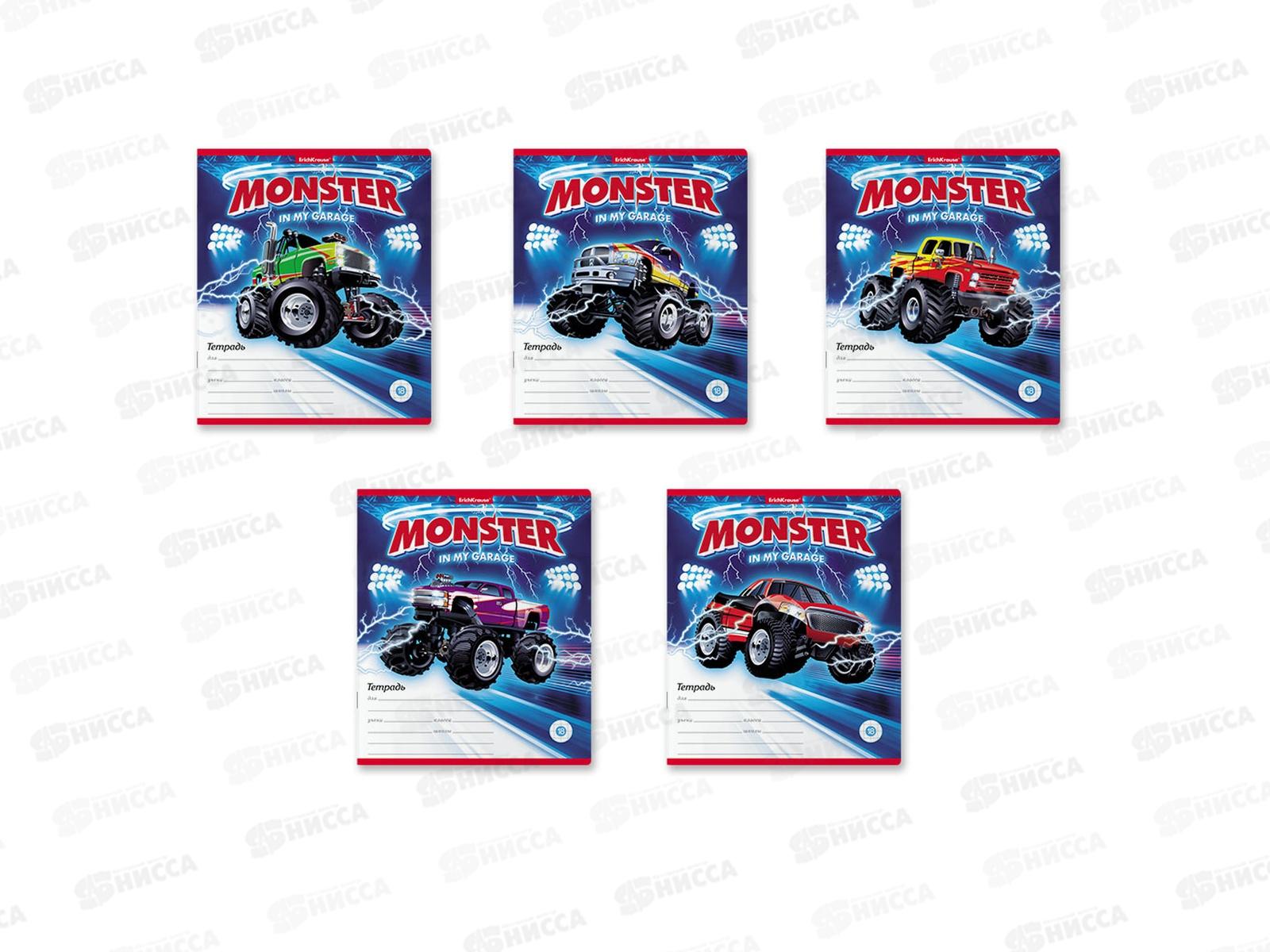 Тетрадь 18 листов клетка ПОЛИ Monster Car 49203 *10/200