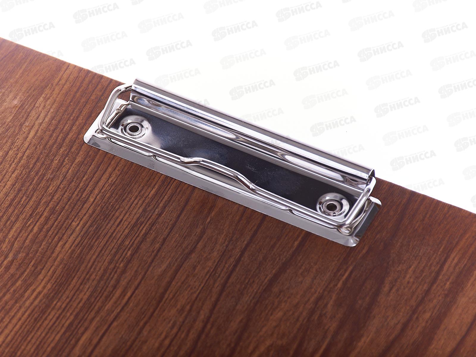 Планшет А4 СБ с зажимом темно-коричневое дерево,  3085 *32