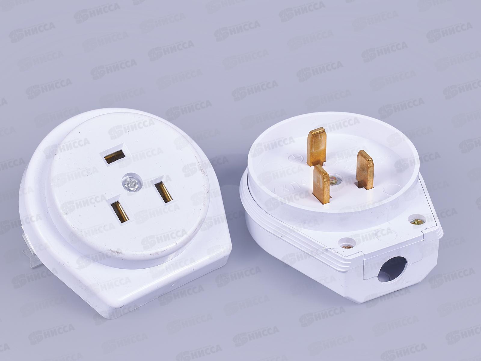 РШ ВШ скрытая установка пластиковый, с заземлением белый ПРОГРЕСС *6/72