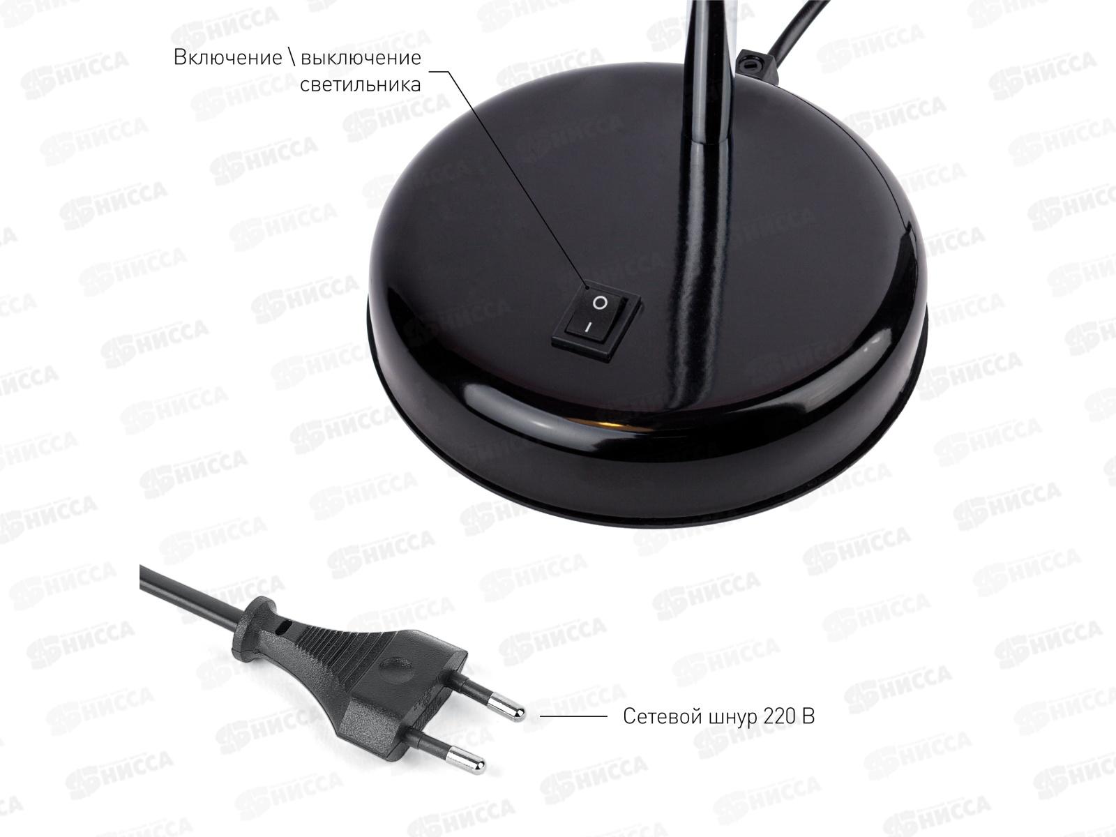 Лампа настольная N-116-Е27-40W-BK, выключатель на основании, черный *16