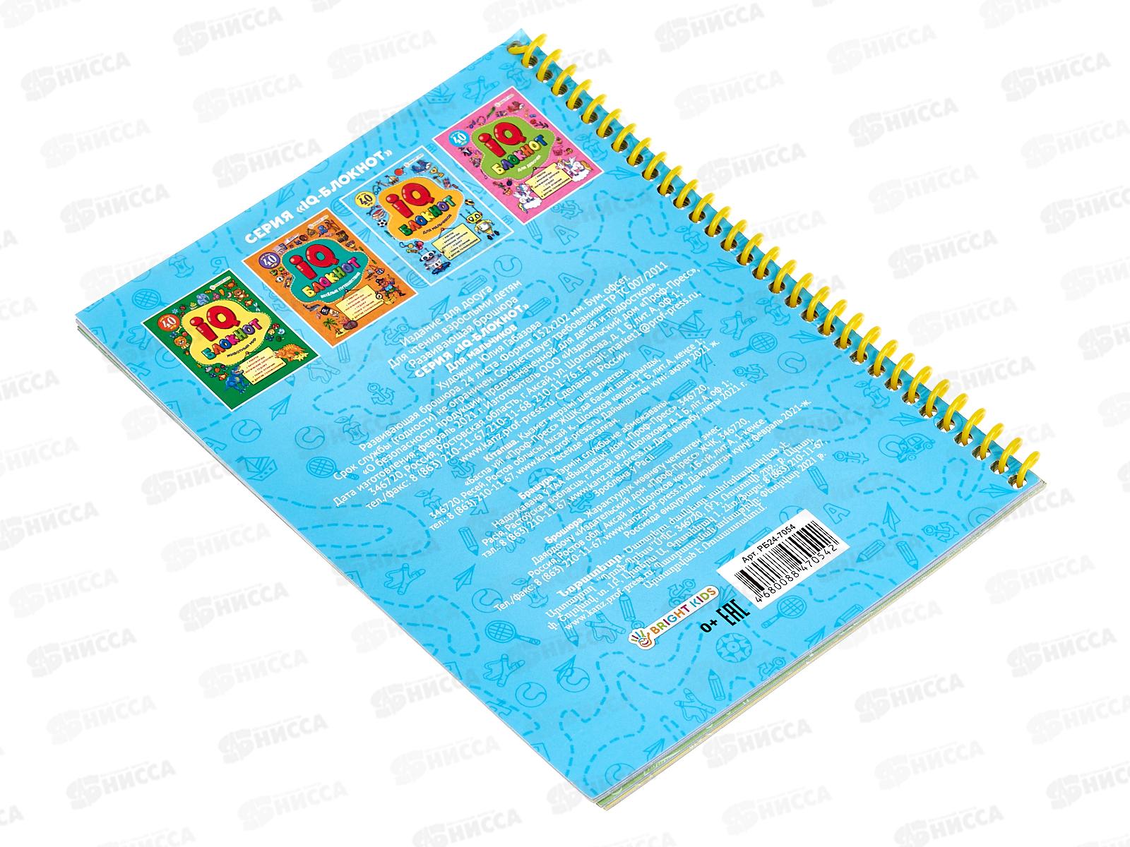 Блокнот 24листа ПП А5 IQ Для мальчиков, офсетная бумага, на гребне, РБ24-7054 *24